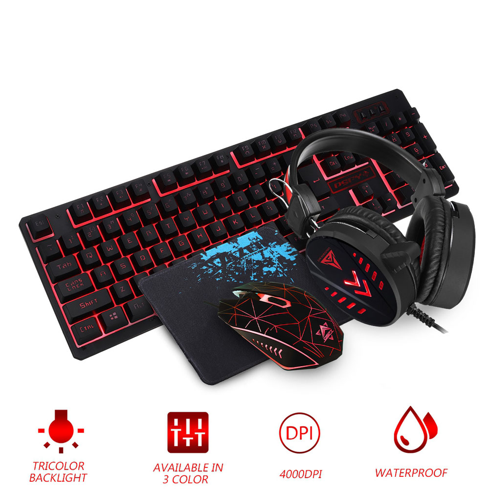 Gaming Keyboard and Mouse Combo with Headset, K59 RGB Backlit 3